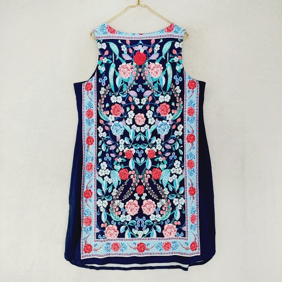 Charter Club Sleeveless Blue Floral Print Crewneck Sheath Dress P4816 - Picture 4 of 7